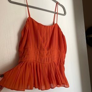 Coral Ruffled Tank Top